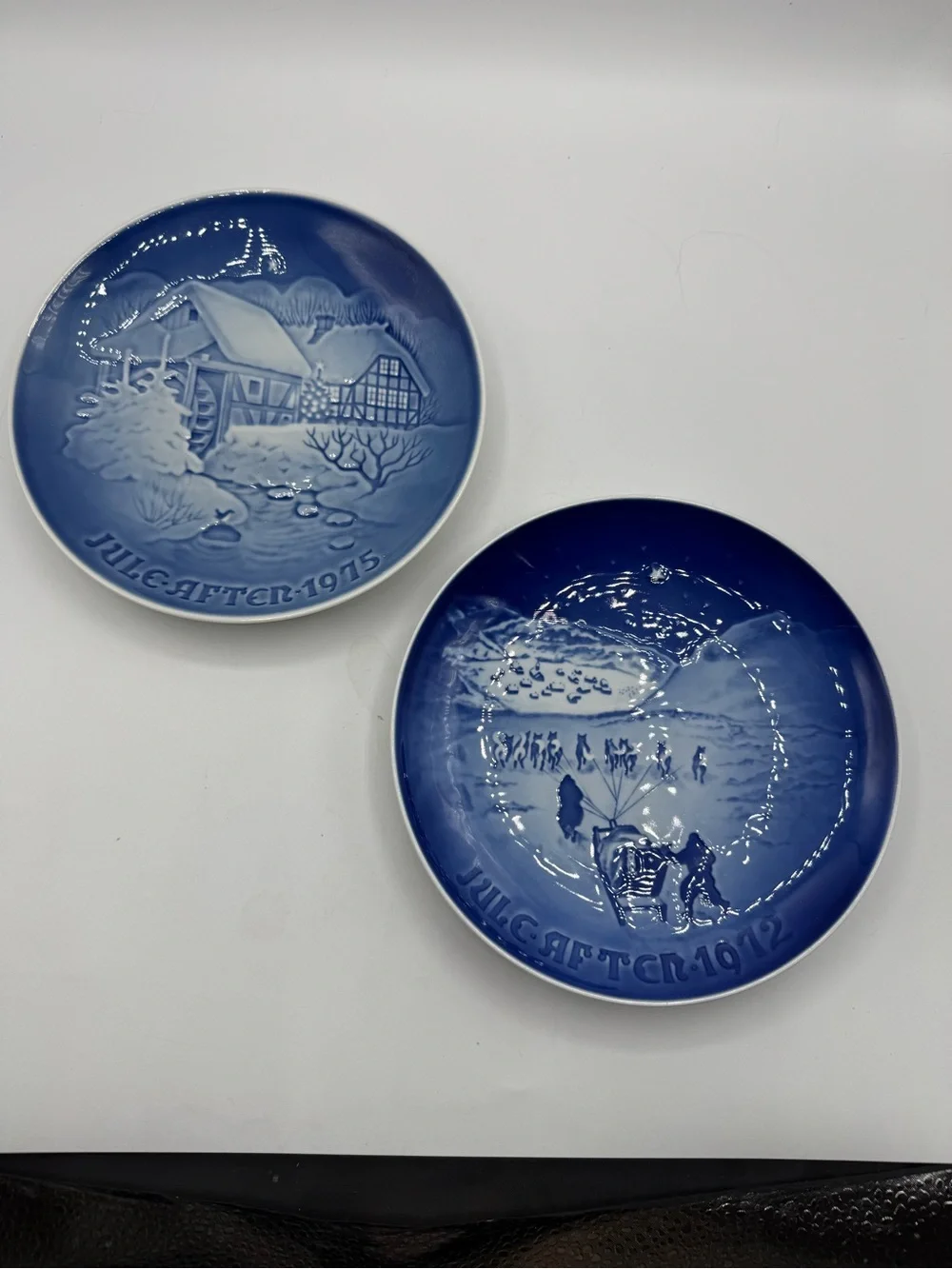 Lot Of 2 Bing & Grondahl (B & G) Annual Winter Christmas Plates ~ 1972, 1975